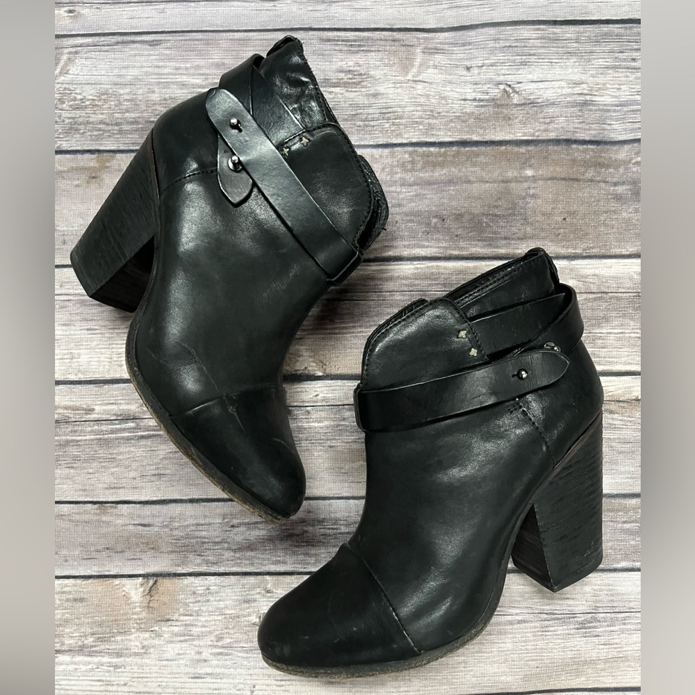 rag & bone Harrow leather booties with metal details